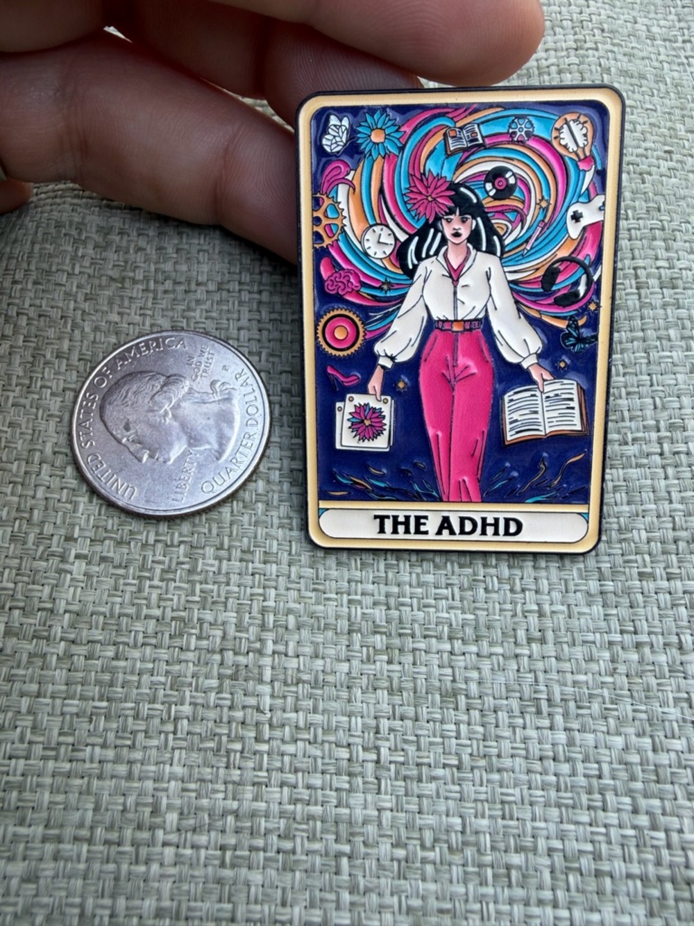 The ADHD Tarot Card Enamel Pin